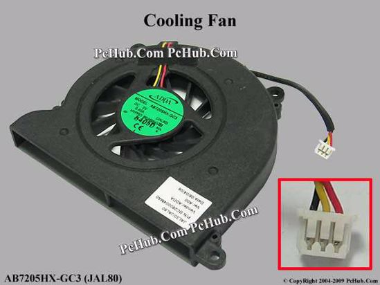 DC5V 0.40A bare fan AB7205HX-GC3, JAL80, R859C, DC280004MA0 ADDA Cooling Fan. PcHub.com - Laptop , Laptop spares , Server parts &