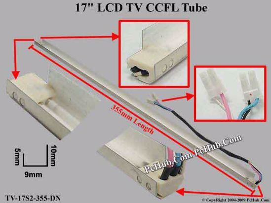 Length: 355mm, Side Height: 10/5mm, TV-17S2-355-DN