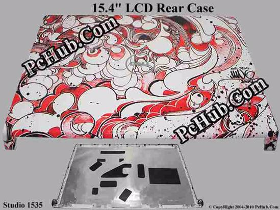 Picture of Dell Studio 1535 LCD Rear Case 15.4" LCD Rear Case (Mike Ming - Red Swirl)