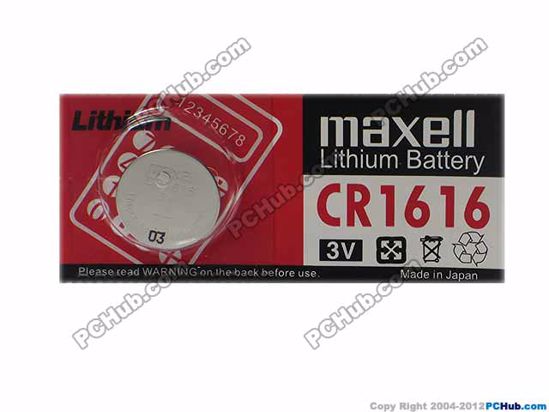 Lithium Button / Coin Cell Battery 65336- CR1616 Maxell Battery Battery ...