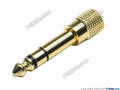 69891- TRS Stereo. Gold Tone Alloy Plug / Handle