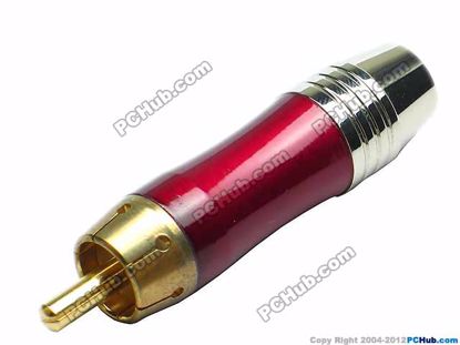 69917- Red Alloy Handle. Gold Tone Plug
