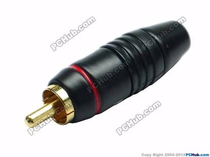 69938- 0556. Red Belt Alloy Handle. Gold Tone Plug