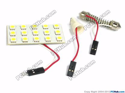 75078- T10 / Festoon. 15x5050 SMD White LED Light