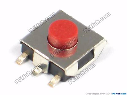 SMD switch, 6.5x6.5x3.4mm, Red button