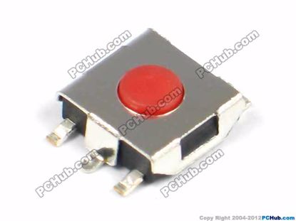 Red button, 6.5x6.5x2.5 mm (LxWxH, Exclude Leg)