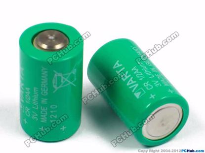 3V Lithium, with 3-pin Solder Tabs (8mm) CR1/2AA, Ord. No. 0306