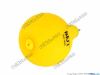 76589- 1889. Metal nozzle rubber ball. Yellow