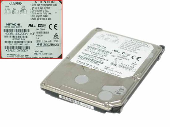 Hitachi DK23DA-10F HDD 2.5" IDE 6GB-10GB 10GB, 2.5" IDE, 4,200rpm, 2M