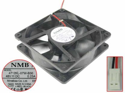 NMB-MAT / Minebea 4712KL-07W-B30 Server - Square Fan P00, SF120x120x32, w2, 48V 0.23A