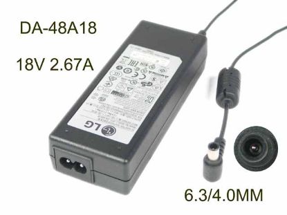 LG AC Adapter (LG) AC Adapter 13V-19V DA-48A18, 18V 2.67A, 6.3/4.0mm,  Barrel WP, 2P