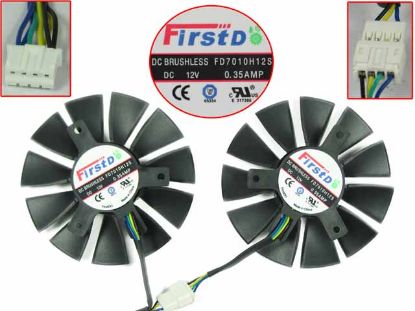 Firstd FD7010H12S Server - Frameless / GPU Fan 12V 0.35A, W160x 7x 4, Blacks, 2 Fan