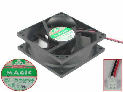 Picture of Protechnic Magic MGA8012MS Server - Square Fan sq80x80x25, 2-wire, 12V 0.15A