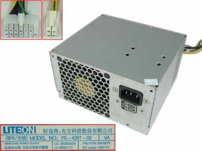 Picture of LITE-ON PS-4281-02 Server - Power Supply 280W, PS-4281-02, 54Y8900, 54Y8877, NEW