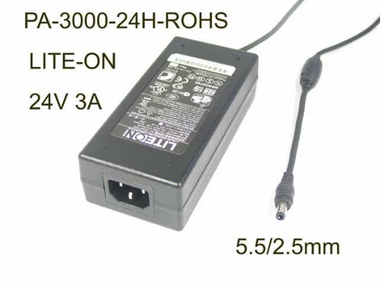 Picture of LITE-ON PA-3000-24H-ROHS AC Adapter 20V & Above 24V 3A, 5.5/2.5mm, DIN, C14