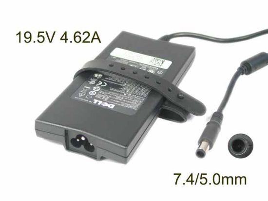 Picture of Dell Common Item (Dell) AC Adapter- Laptop 19.5V 4.62A, 7.4/5.0mm W/Pin, 3-Prong, Z31
