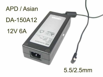 Picture of APD / Asian Power Devices DA-150A12 AC Adapter 5V-12V 12V 6A, 5.5/2.5mm, C14, New