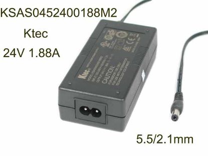 Picture of Ktec KSAS0452400188M2 AC Adapter 20V & Above 24V 1.88A, 5.5/2.1mm, 2P, New