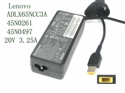Picture of Lenovo AC Adapter (Lenovo) AC Adapter- Laptop ADLX65NCC3A, 20V 3.25A, Rectangular Tip WP, 3P, NEW