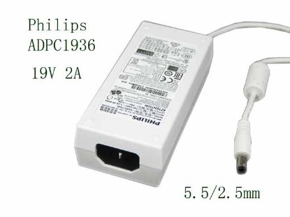 Picture of Philips ADPC1936 AC Adapter- Laptop 19V 2A, 5.5/2.5mm, C14, White, New