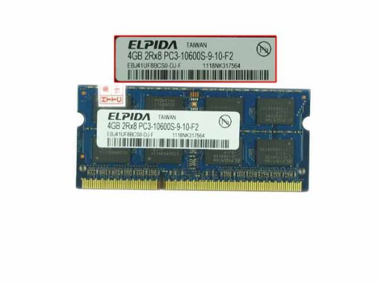 Picture of Elpida EBJ41UF8BCS0-DJ-F Laptop DDR3-1333 4GB, DDR3-1333, PC3-10600S , EBJ41UF8BCS0-DJ-F, La