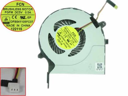 Picture of Toshiba Satellite P50-C Series Cooling Fan  FGFM, 5V 0.5A Bare, W40x3x3xP