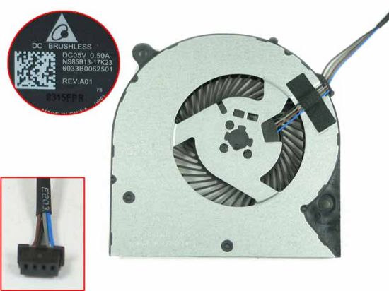 Picture of Delta Electronics NS85B13 Cooling Fan  17K23, 5V 0.50A, 4-Wire, New