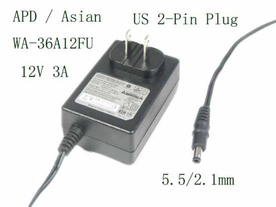 Picture of APD / Asian Power Devices WA-36A12FU AC Adapter 5V-12V WA-36A12FU