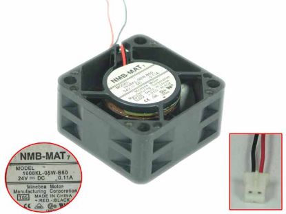 Picture of NMB-MAT / Minebea 1608KL-05W-B50 Server - Square Fan T05, sq40x40x20, 2-wire, 24V 0.11A