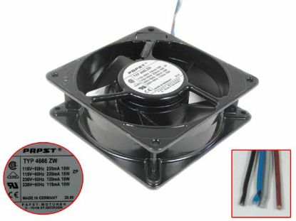 Picture of ebm-papst TYP 4666 ZW Server - Square Fan sq120x120x38mm, 4-wire, 115V 19W