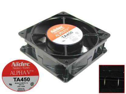 Picture of Nidec A28678-10 Server - Square Fan sq120x120x38mm, 2-pin, AC 230V 0.13A, Steel