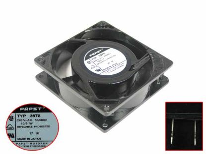 Picture of ebm-papst 3978 Server - Square Fan , sq90x90x25mm, 2-pin, AC 240V 10W