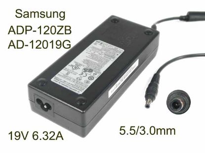 Picture of Samsung Laptop Common Item (Samsung Laptop) AC Adapter- Laptop 19V 6.32A, 5.5/3.0mm, 3-Prong