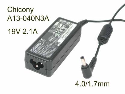 Picture of Chicony A13-040N3A AC Adapter- Laptop 19V 2.1A, 4.0/1.7mm, 3P， NEW