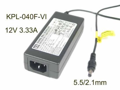 Picture of CWT / Channel Well Technology KPL-040F-VI AC Adapter 5V-12V 12V 3.33A, 5.5/2.1mm, C14