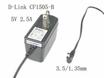 Picture of D-Link CF1505-B AC Adapter 5V-12V 5V 2.5A, 3.5/1.35mm, US 2P Plug, New