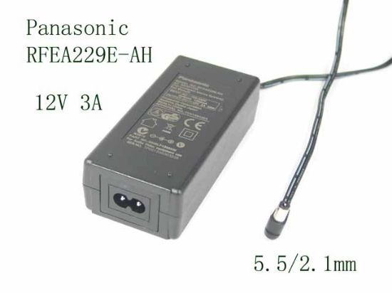 Picture of Panasonic RFEA229E-AH AC Adapter 5V-12V 12V 3A, 5.5/2.1mm, 2P, New
