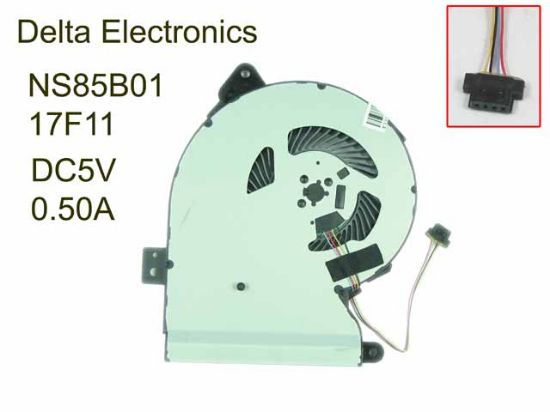 Picture of Delta Electronics NS85B01 Cooling Fan  17F11,DC5V 0.50A, Bare fan, 4- wire, New