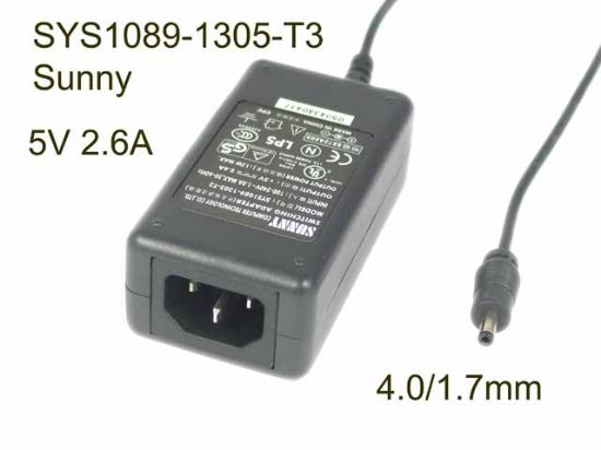 Picture of Sunny SYS1089-1305-T3 AC Adapter 5V-12V SYS1089-1305-T3， 4.0/1.7mm, IEC C14 NEW
