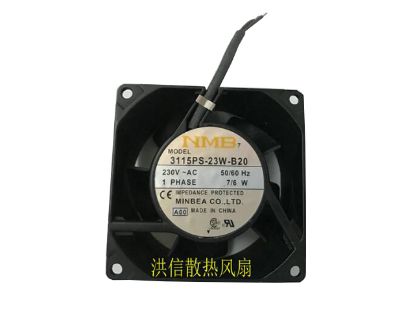 Picture of NMB-MAT / Minebea 3115PS-23W-B20 Server-Square Fan 3115PS-23W-B20, A00, Alloy Framed