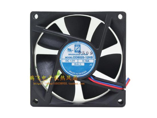 Picture of ORION OD8025-12HB Server-Square Fan OD8025-12HB