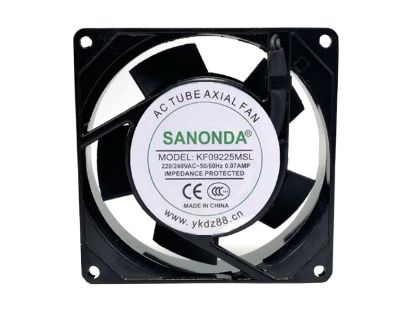 Picture of SANONDA KF9225MSL Server-Square Fan KF9225MSL, Alloy Framed