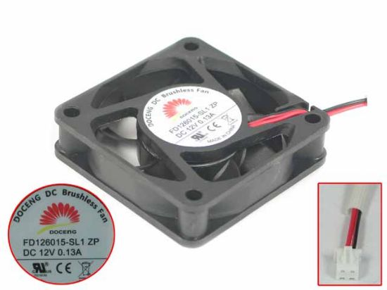 Picture of DOCENG FD126015-SL1 Server - Square Fan ZP, 12V0.13A, sq60x60x15mm, 2W