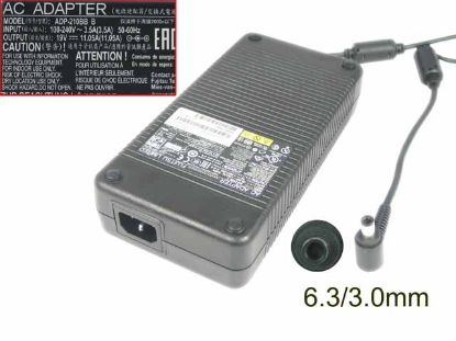 Picture of Fujitsu AC Adapter (Fujitsu) AC Adapter- Laptop FMV-AC328, 19V 11.05A, 6.2/3.0mm, C14