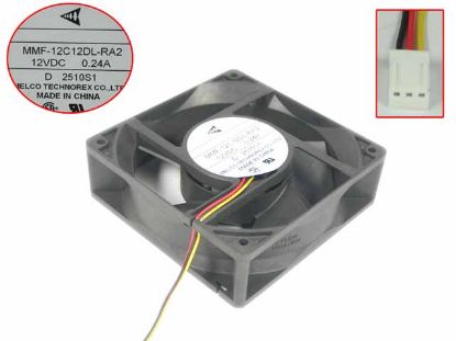 Picture of Melco MMF-12C12DL-RA2 Server - Square Fan sq120x120x38, w60x3x3P, DC 12V 0.24A