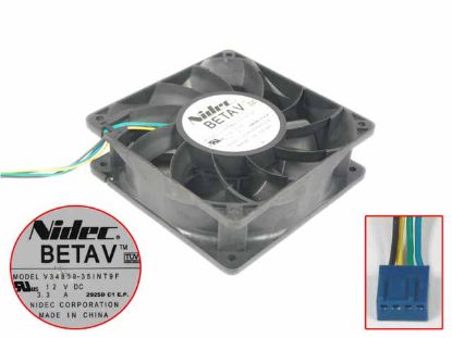 Picture of Nidec V34809-35INT9F Server - Square Fan sq120x120x38, 4-wire, 12V 3.3A
