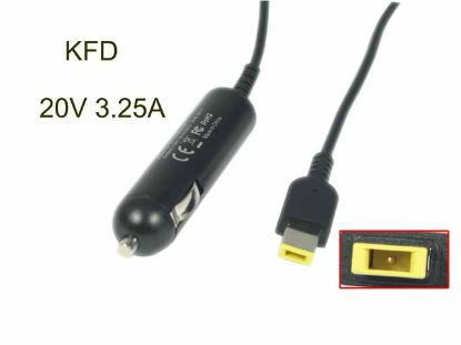 Picture of KFD 2032500-204500 AC Adapter 20V & Above 20V 3.25A, Rectangular Tip W/Pin, Car Plug