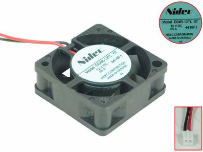 Picture of Nidec D04R-12TL Server - Square Fan 07, sq40x40x15mm,2-wire, 12V 0.05A
