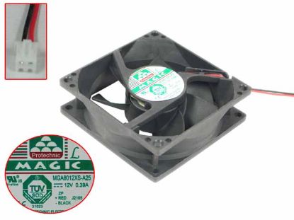 Picture of Protechnic Magic MGA8012XS-A25 Server - Square Fan , sq80x80x25mm, 2-wire, DC 12V 0.39A