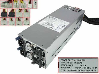 Picture of 3Y Power YH-6621B Server - Power Supply 620W, YH-6621B, YH6621-XBB02R